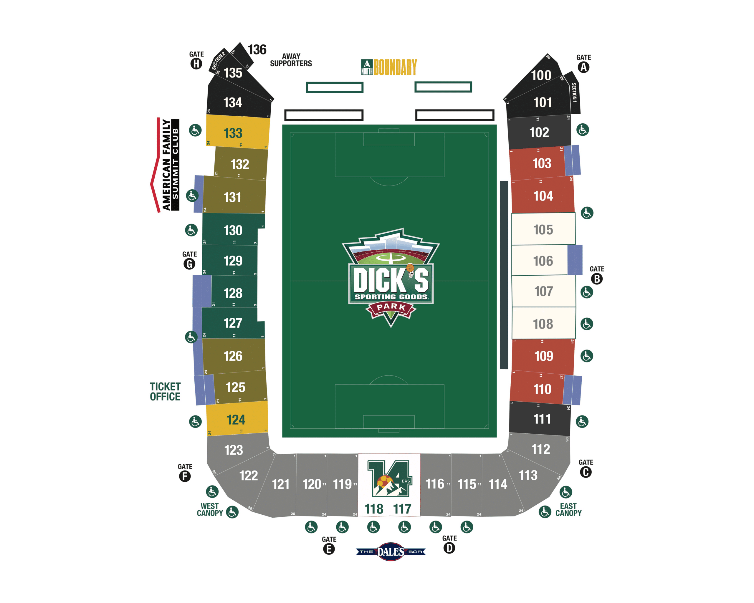 Dicks Sporting Goods Park Seating Map
