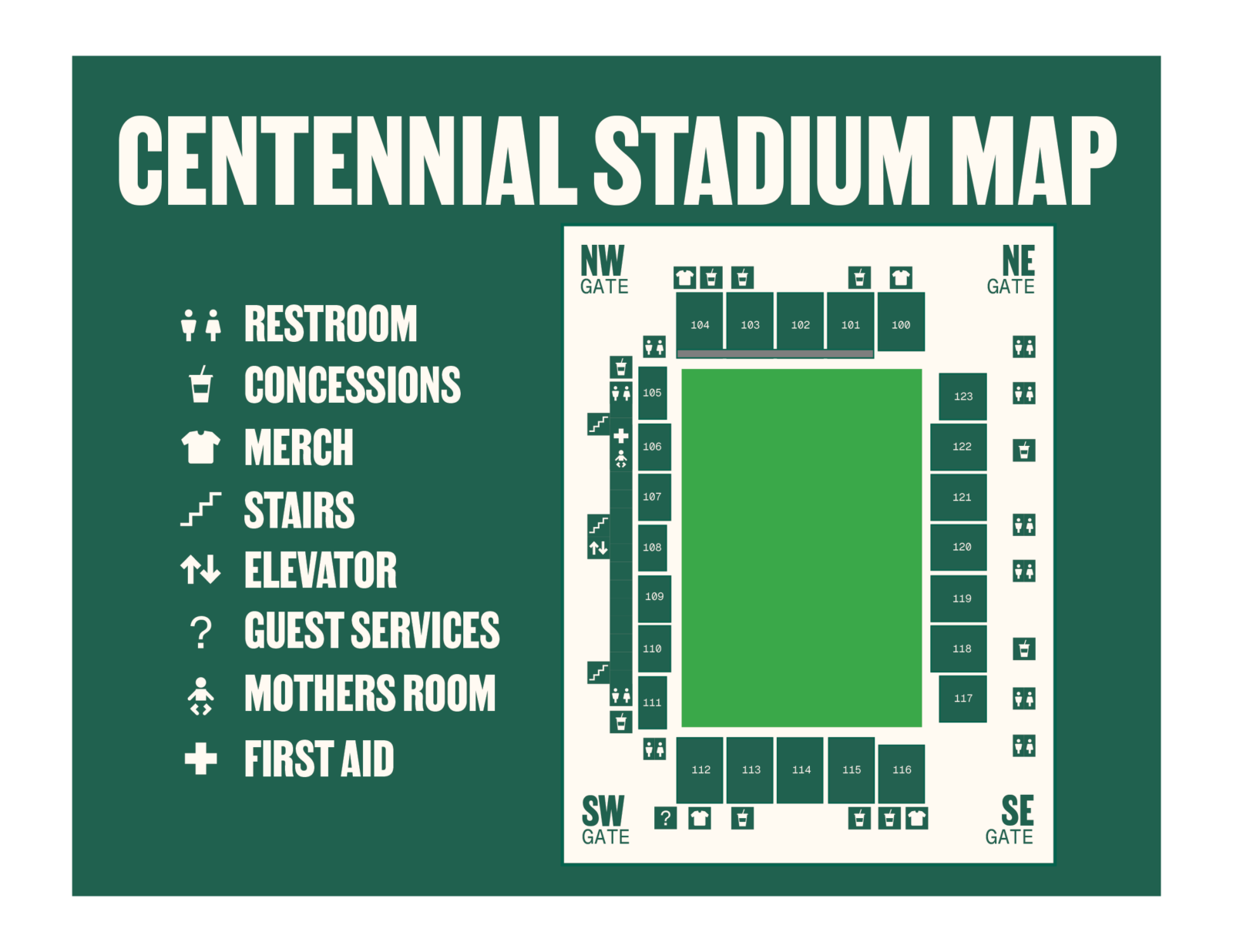 Centennial Stadium Map