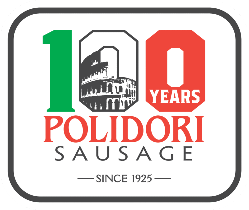 Polidori sausage 100 years logo
